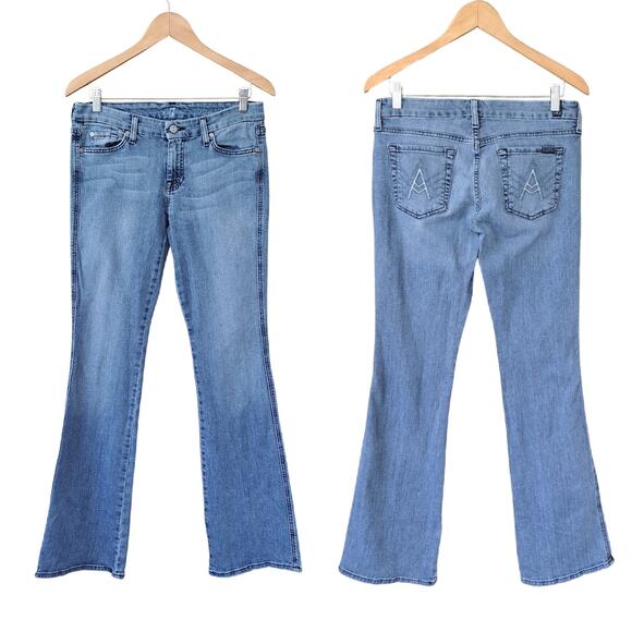 7 For All Mankind A Pocket Jeans Size 28 Low Rise Flare - Picture 1 of 8